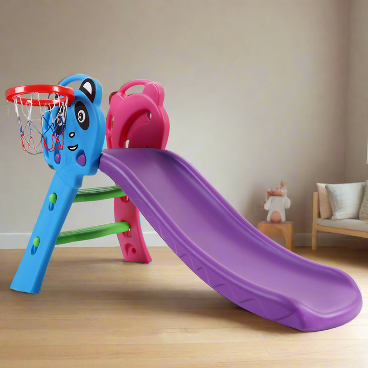 Keezi Kids Slide Set Basketball Hoop Indoor Outdoor Playground Toys 100cm Blue