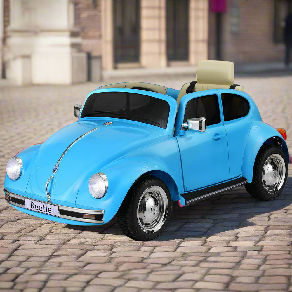 Kids Ride On Car Licensed Volkswagen Beetle Electric Toys Horn Remote 6V Blue