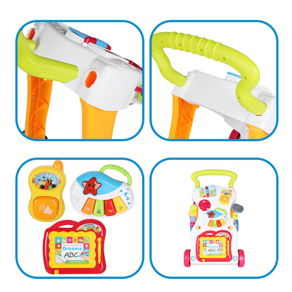 Baby Walker Musical Toddler Trolley Sit to Stand Walker