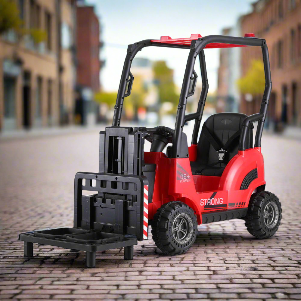 Rigo Kids Electric Ride On Car Forklift Loader Toys Cars Horn Remote 12V Red