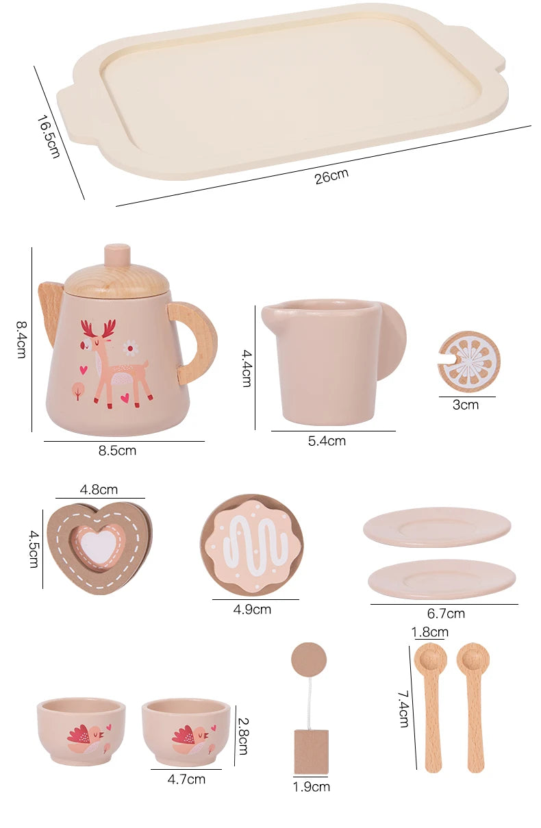 Wooden Afternoon Tea Set