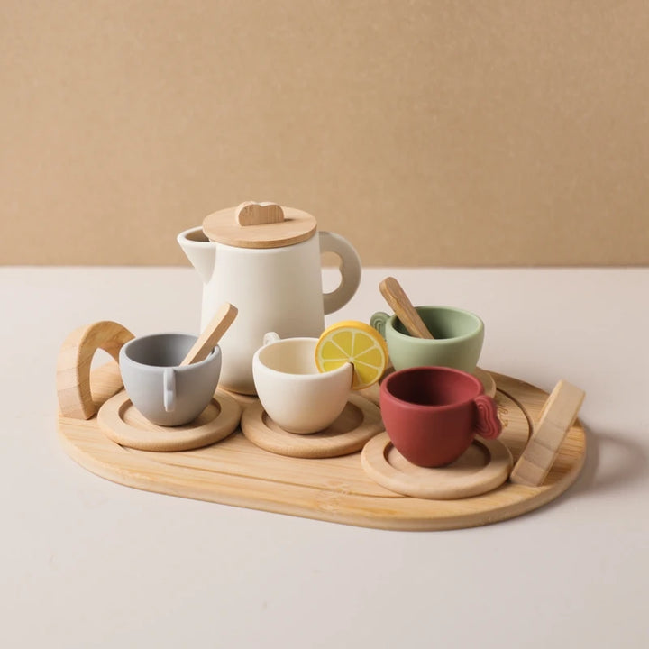 Wooden and Silicone Tea Set