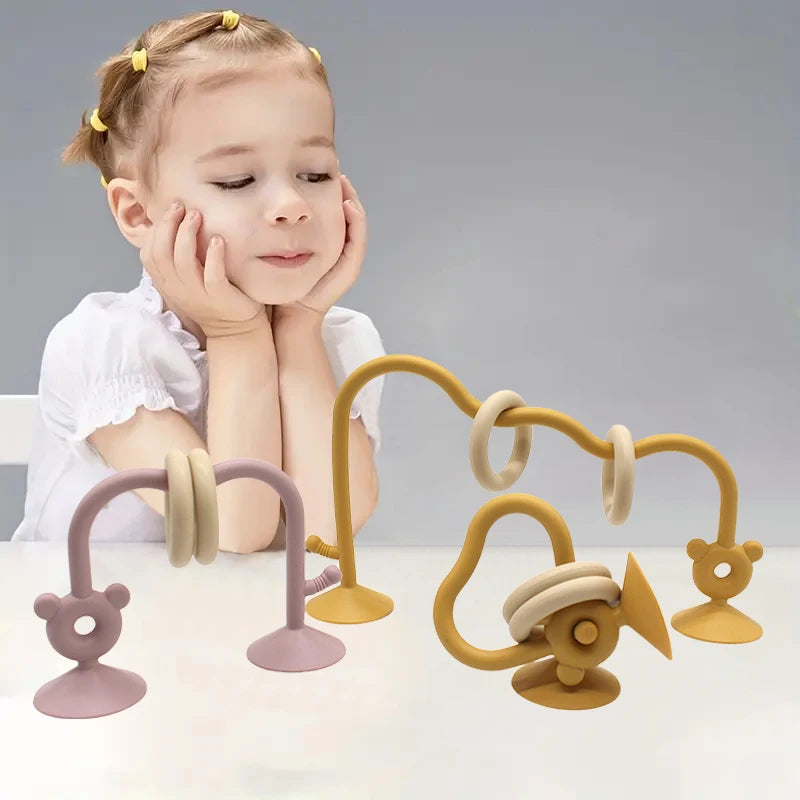 Silicone Tabletop Ring Toy - Yellow