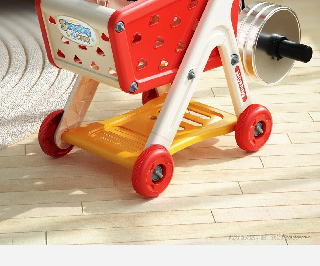 Shopping Cart with Groceries - Red