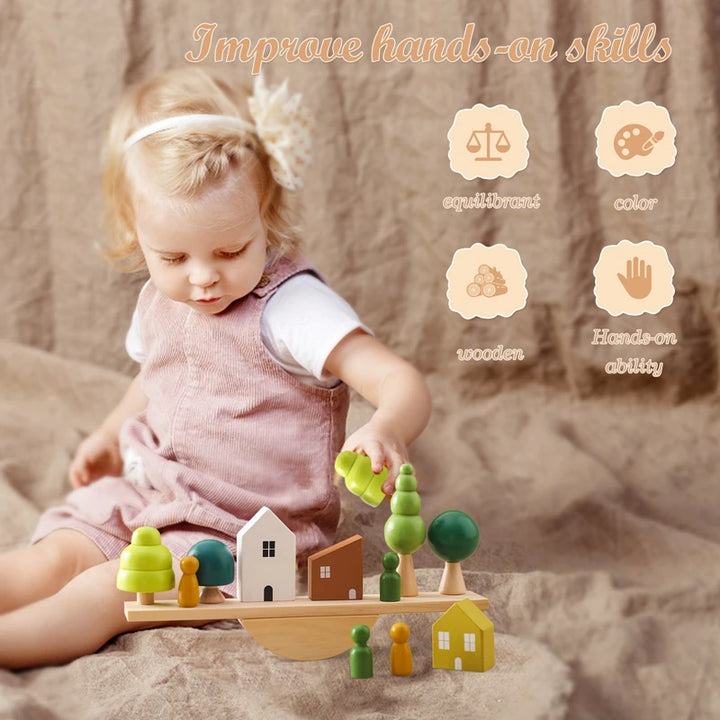 Montessori Wooden Stacking Toy - Steppe Animals
