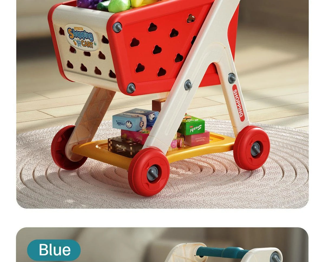 Shopping Cart with Groceries - Red