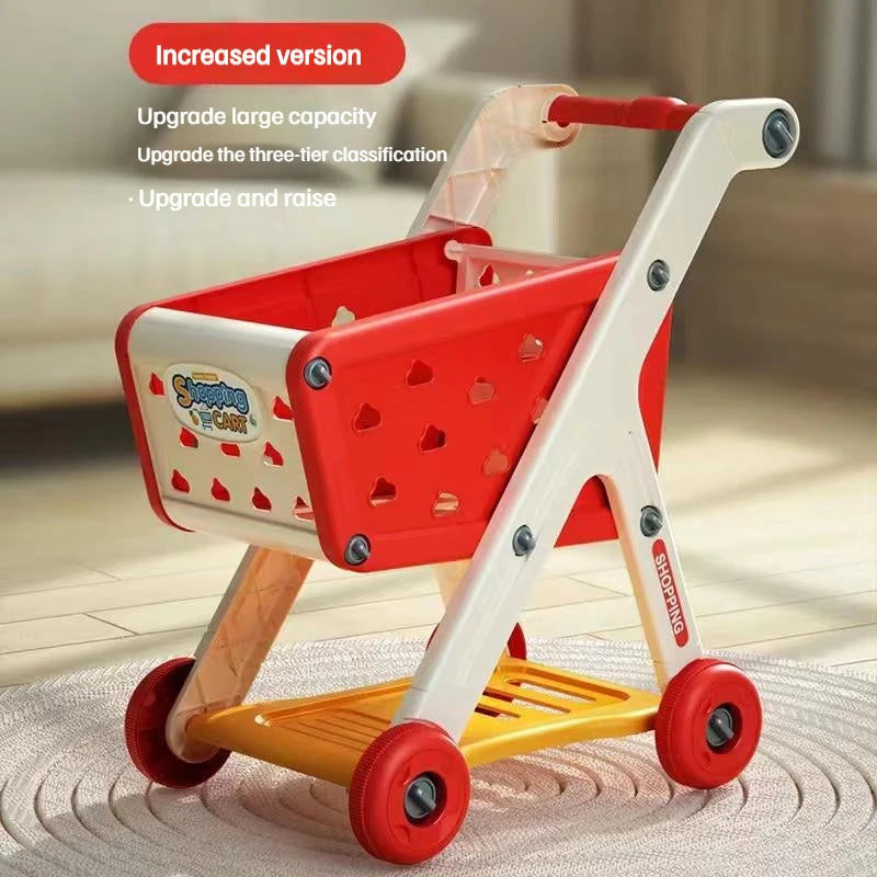 Shopping Cart with Groceries - Red