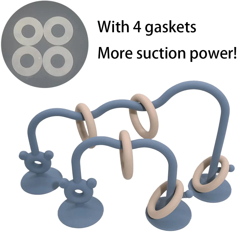 Silicone Tabletop Ring Toy - Sea Blue