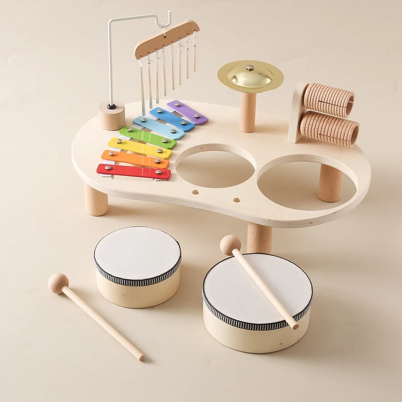 Montessori Wooden Aeolian Bells Percussion Station