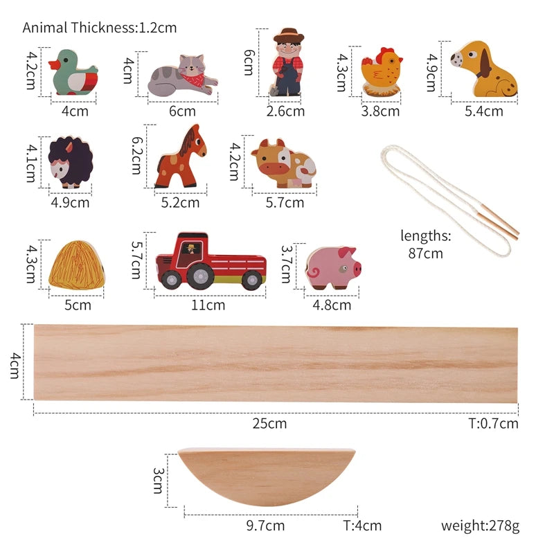 Montessori Wooden Stacking Toy - Forest