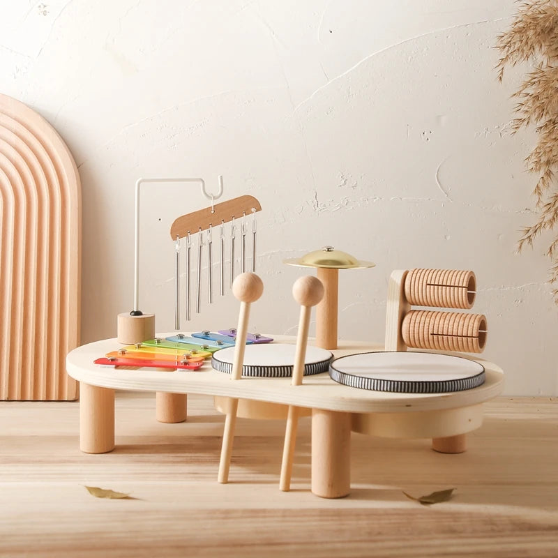 Montessori Wooden Aeolian Bells Percussion Station