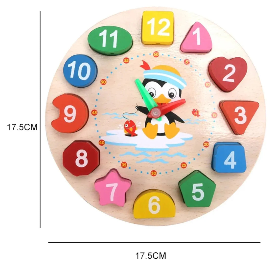 Wooden Clock Number Block Puzzle
