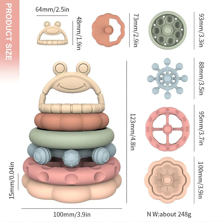 Frog Silicone Stacking Toy