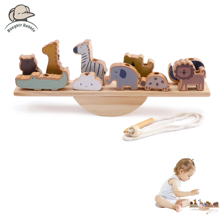 Montessori Wooden Stacking Toy - Steppe Animals