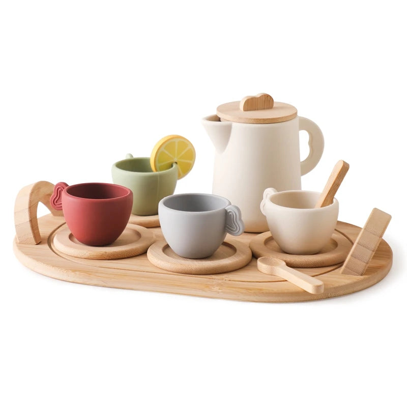 Wooden and Silicone Tea Set