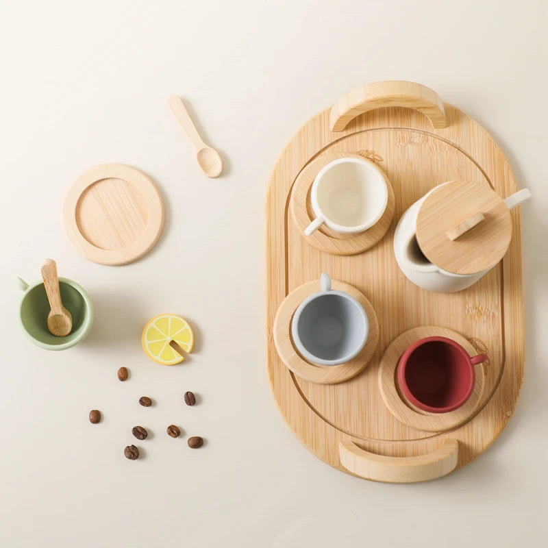 Wooden and Silicone Tea Set