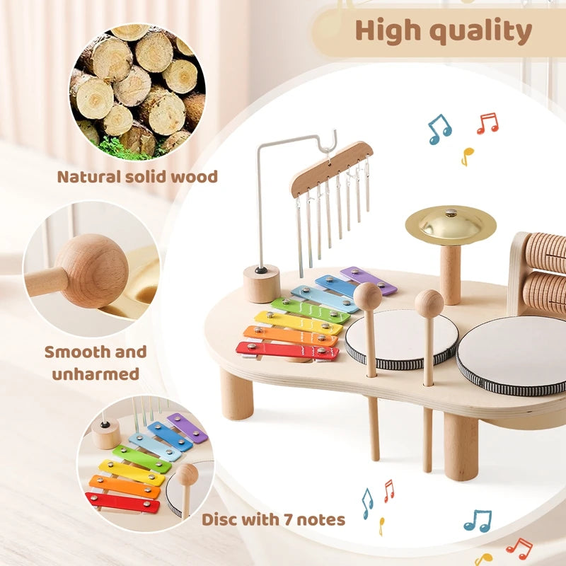 Montessori Wooden Aeolian Bells Percussion Station