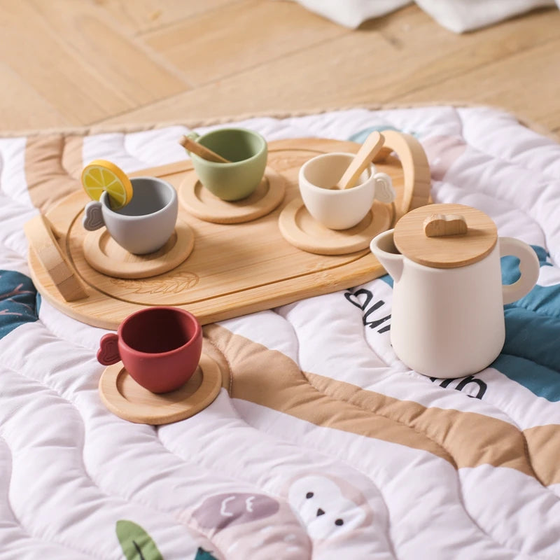 Wooden and Silicone Tea Set