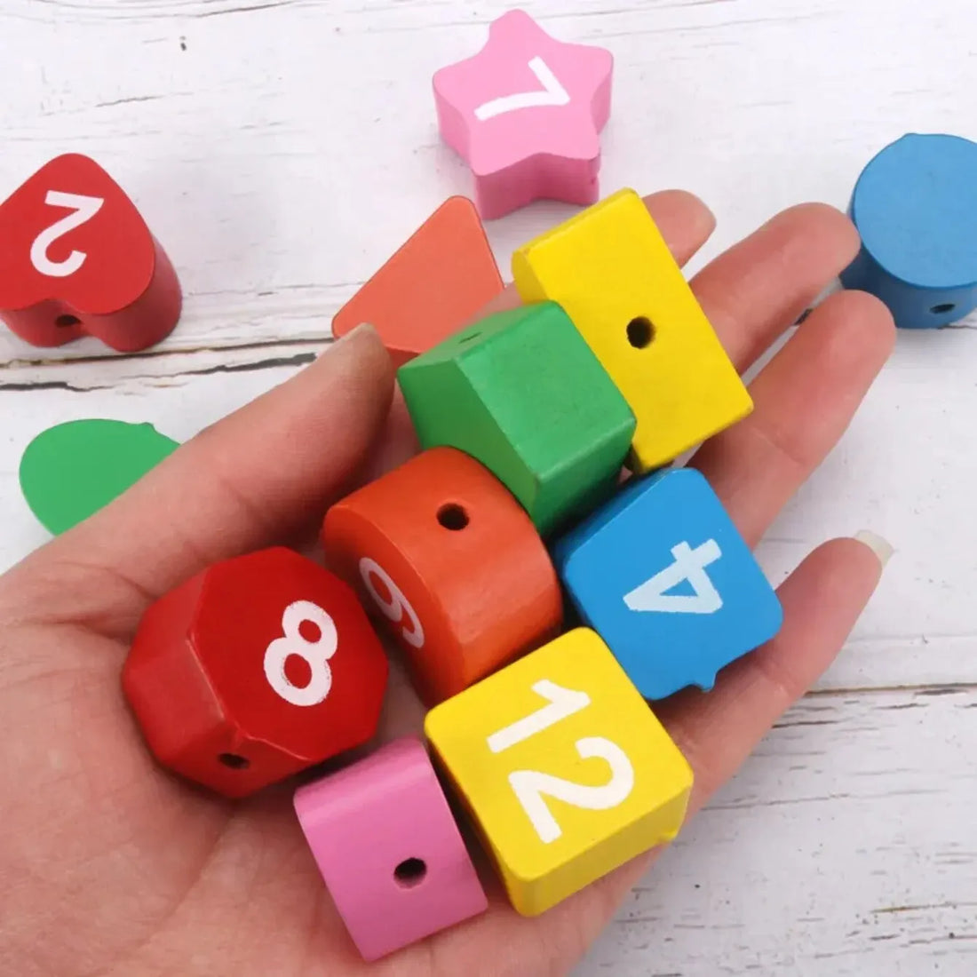 Wooden Clock Number Block Puzzle