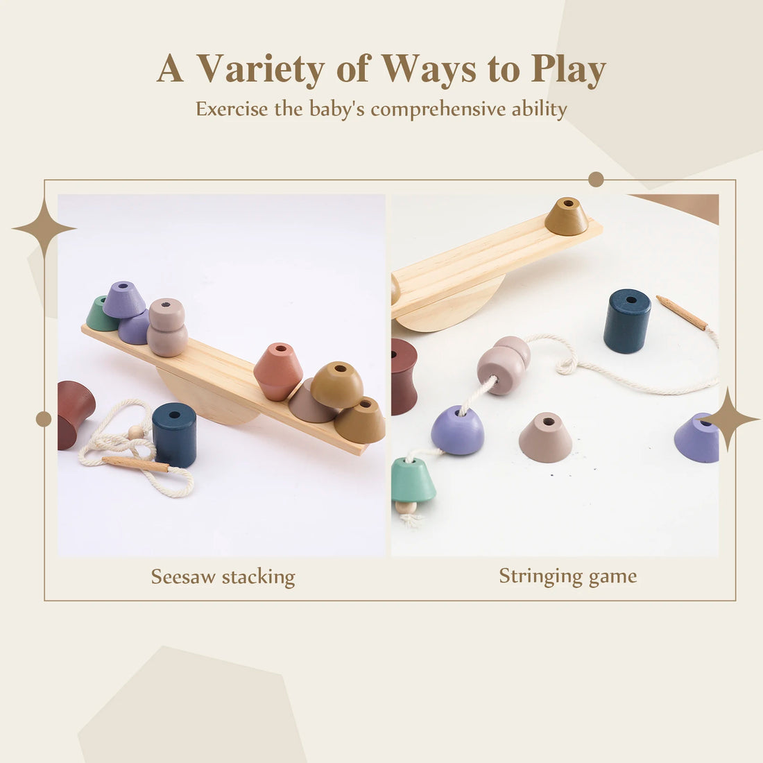 Montessori Wooden Stacking Toy - Forest