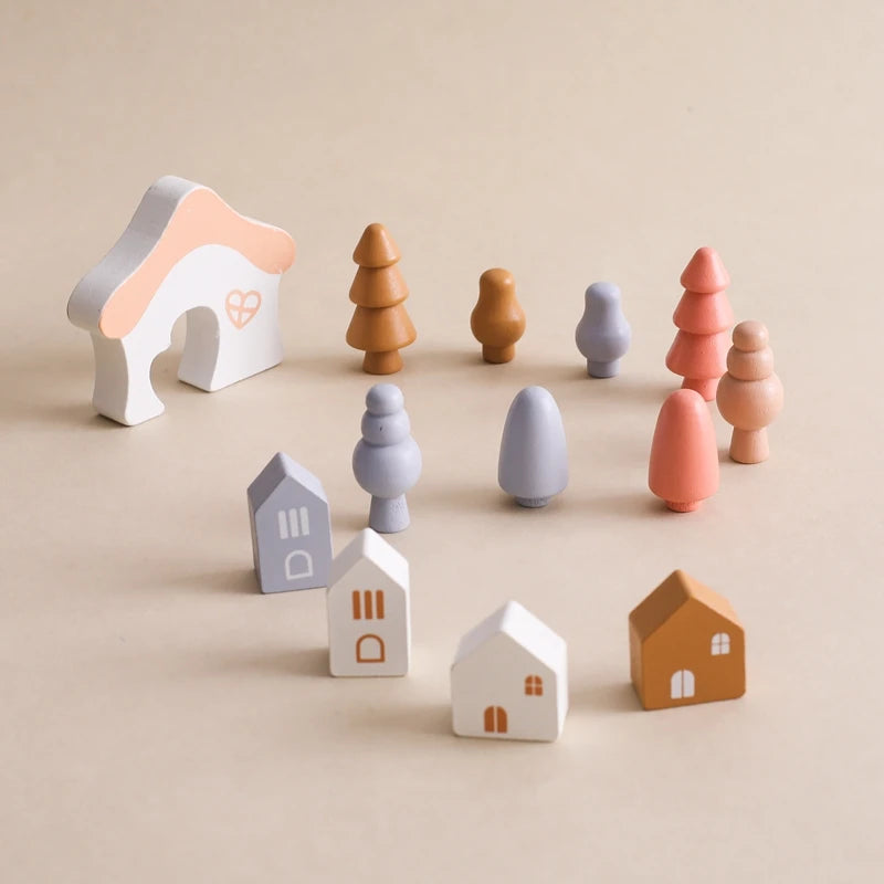 Montessori Wooden Stacking Toy - Forest