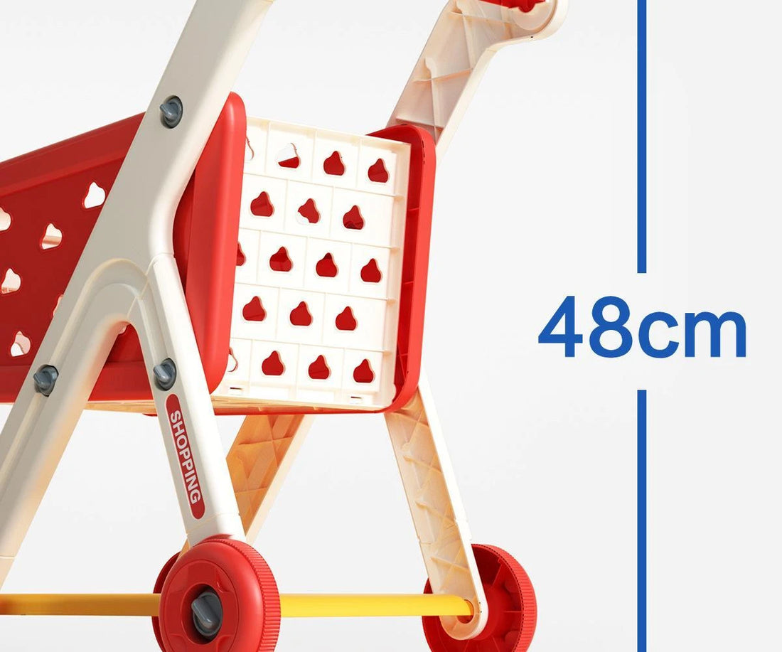 Shopping Cart with Groceries - Red