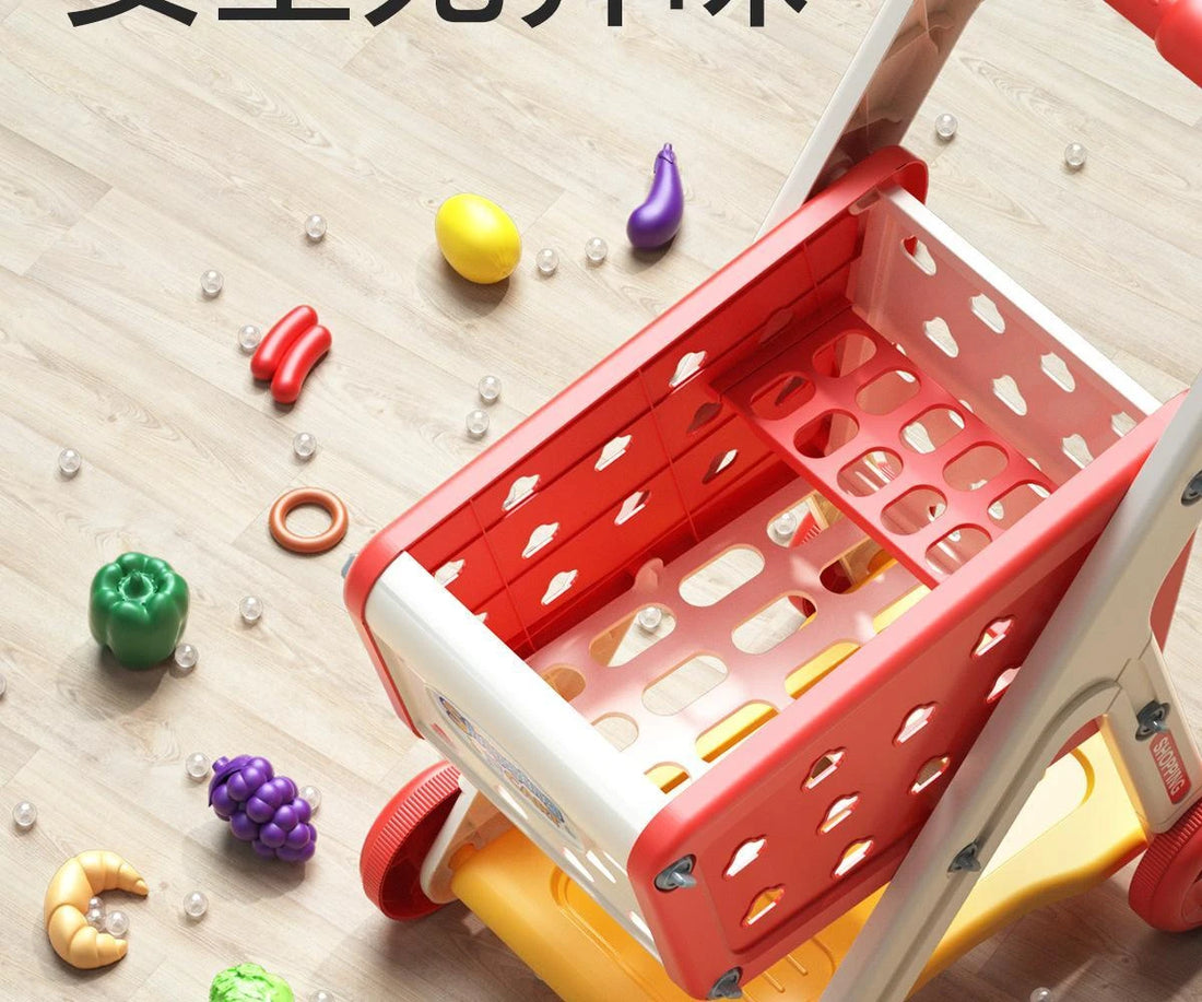 Shopping Cart with Groceries - Red