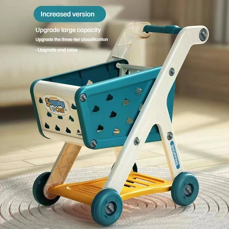Shopping Cart with Groceries - Blue