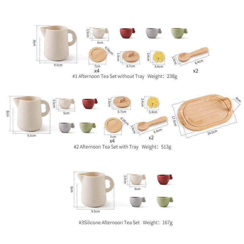 Wooden and Silicone Tea Set