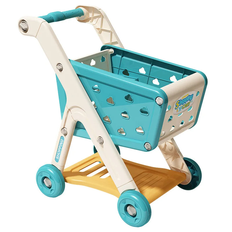 Shopping Cart with Groceries - Blue