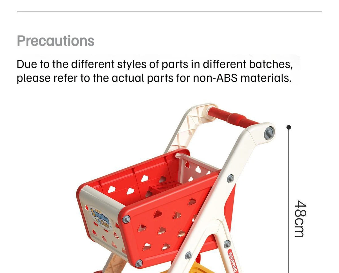 Shopping Cart with Groceries - Red