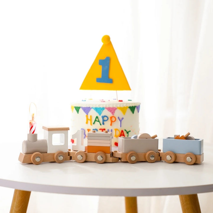 Wooden Train Montessori Toy with Numbers