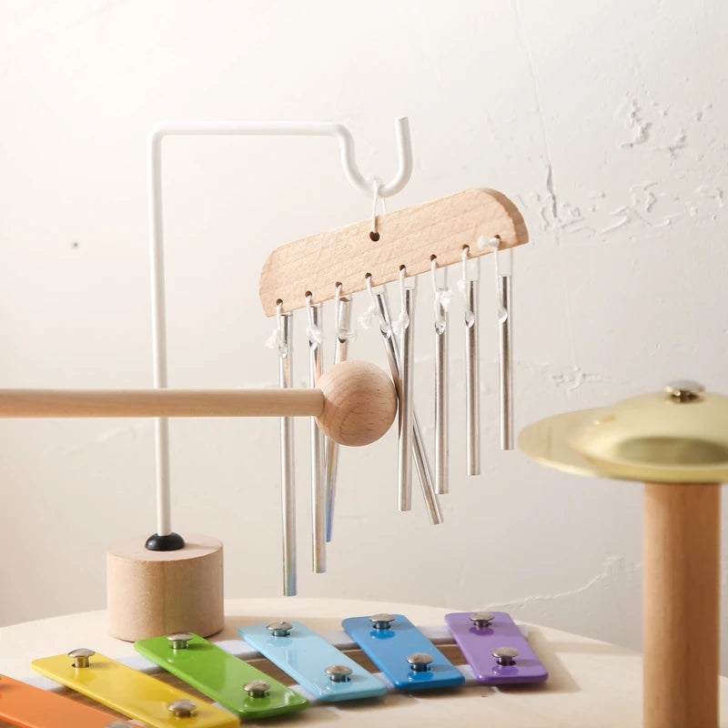 Montessori Wooden Aeolian Bells Percussion Station