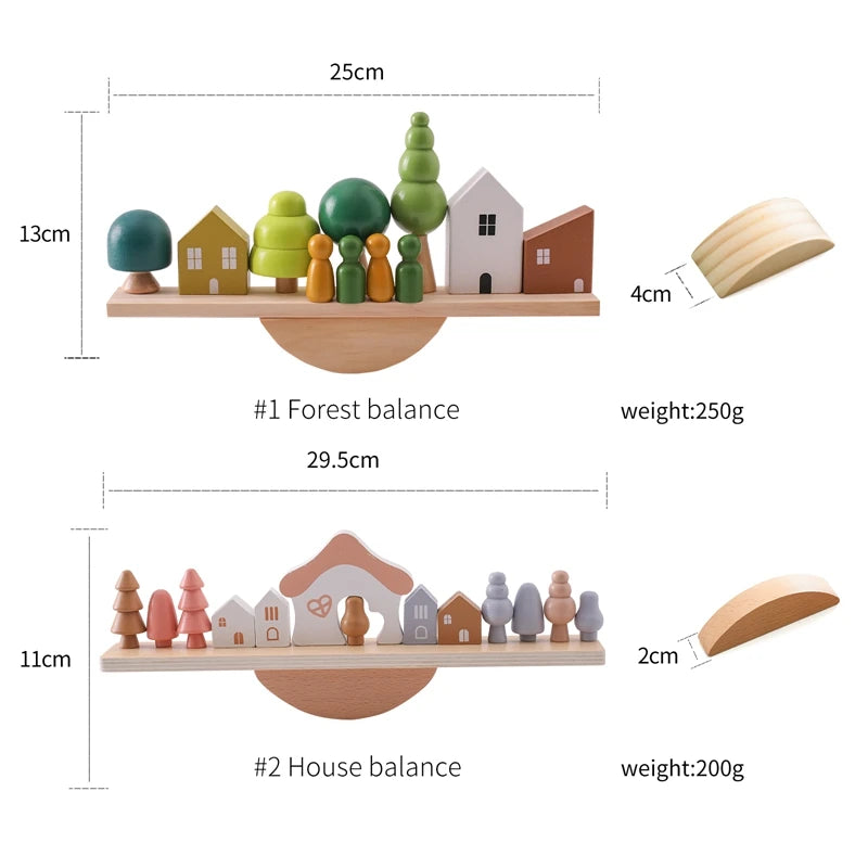 Montessori Wooden Stacking Toy - Forest