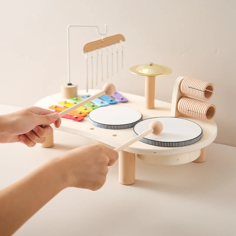 Montessori Wooden Aeolian Bells Percussion Station