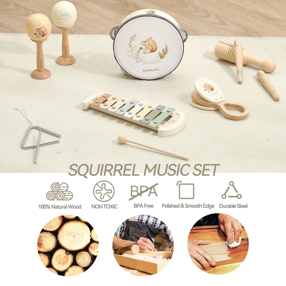 Moon Mini Tamborine Montessori Musical Instrument