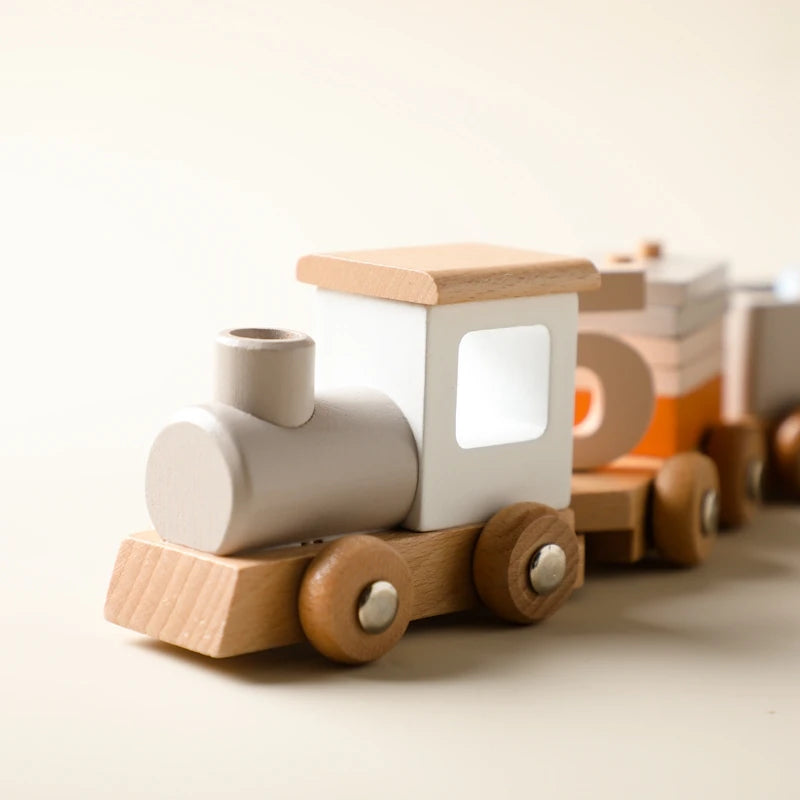 Wooden Train Montessori Toy with Numbers