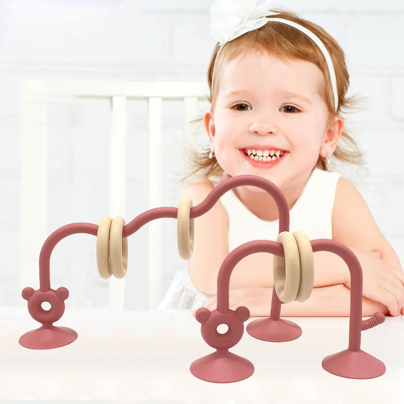 Silicone Tabletop Ring Toy - Beige