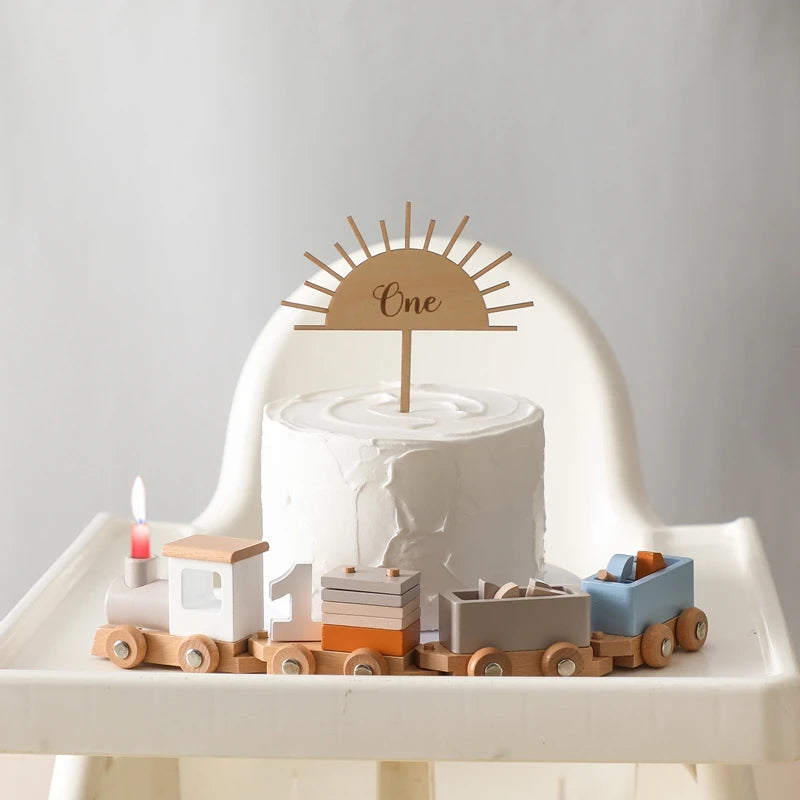 Wooden Train Montessori Toy with Numbers