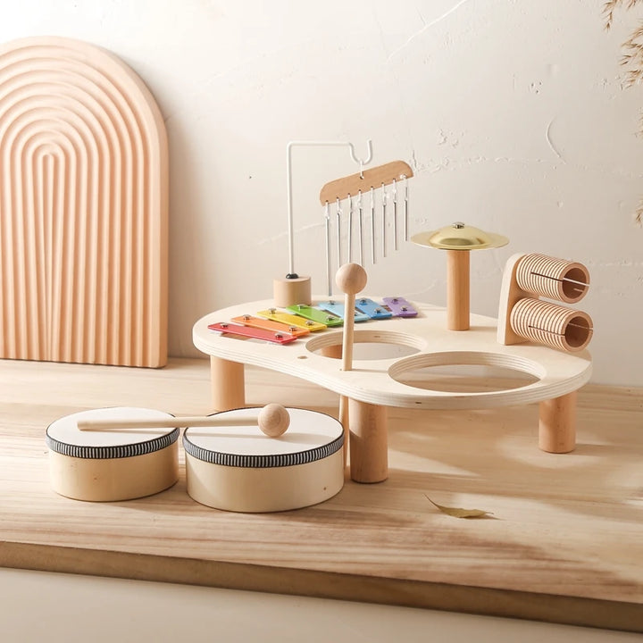 Montessori Wooden Aeolian Bells Percussion Station