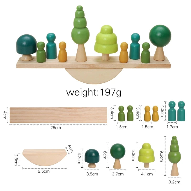 Montessori Wooden Stacking Toy - Forest
