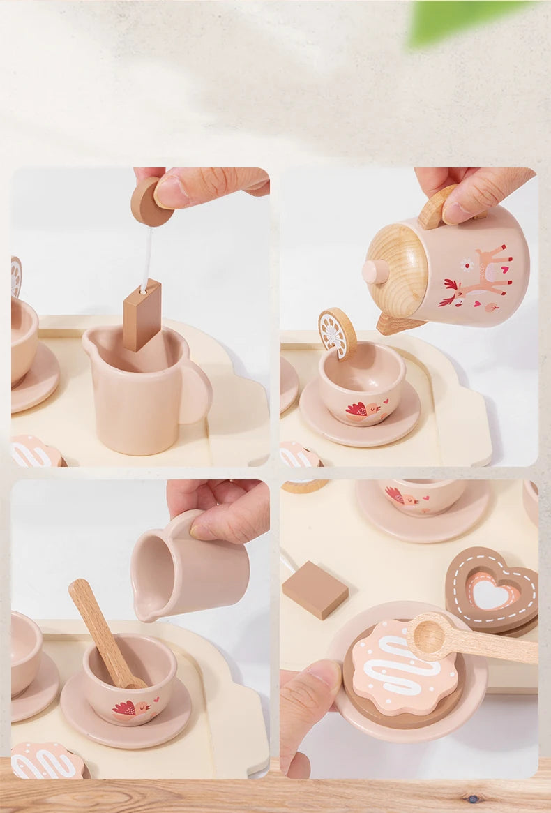 Wooden Afternoon Tea Set