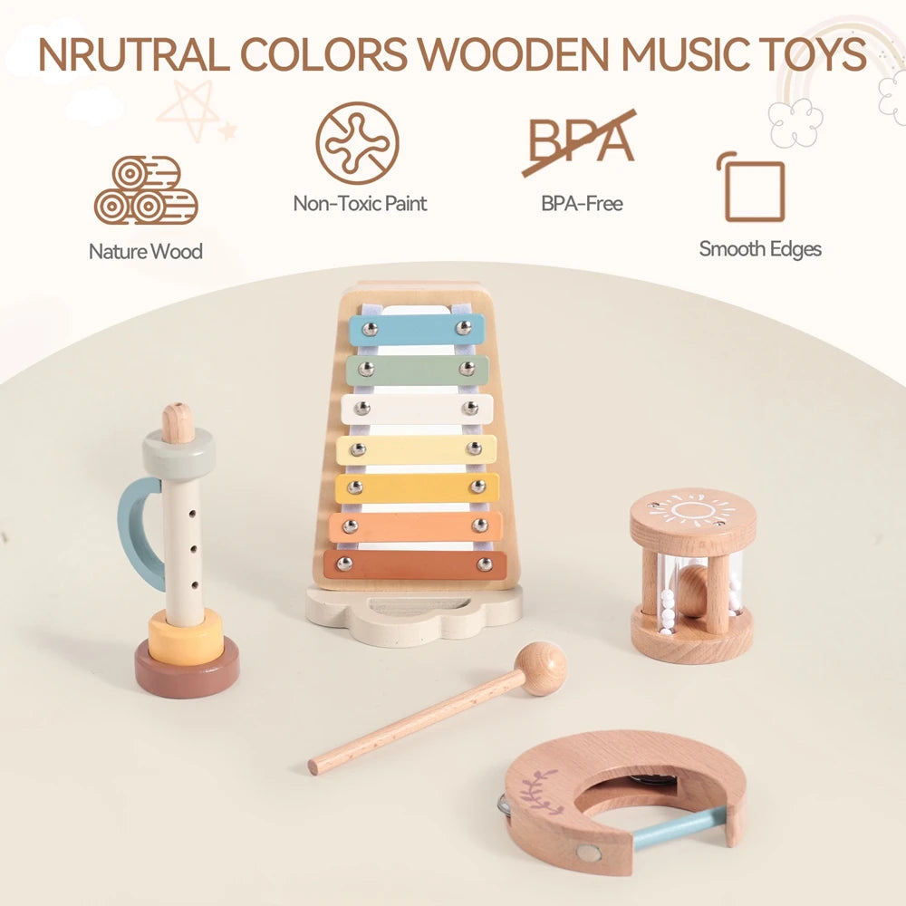 Moon Mini Tamborine Montessori Musical Instrument