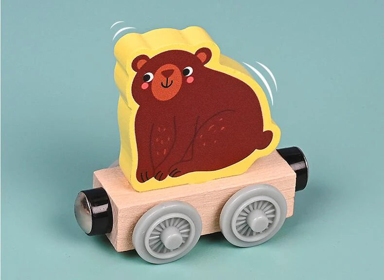 Montessori Magnetic Wooden Animal Train Toy