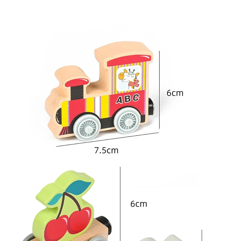 Montessori Magnetic Wooden Animal Train Toy
