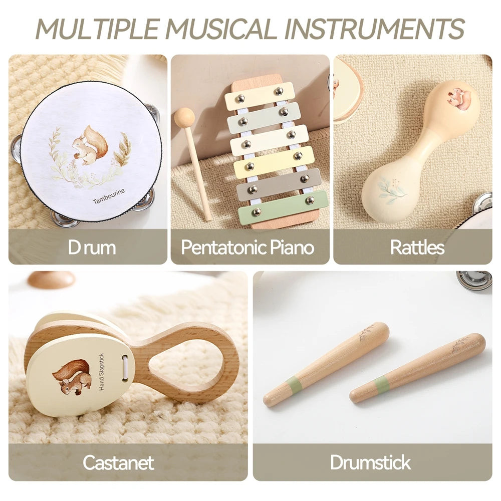 Moon Mini Tamborine Montessori Musical Instrument