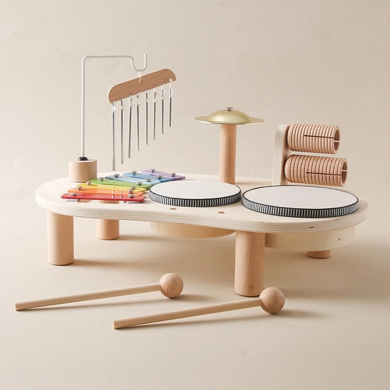 Montessori Wooden Aeolian Bells Percussion Station