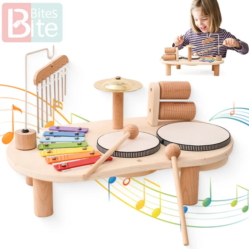 Montessori Wooden Aeolian Bells Percussion Station