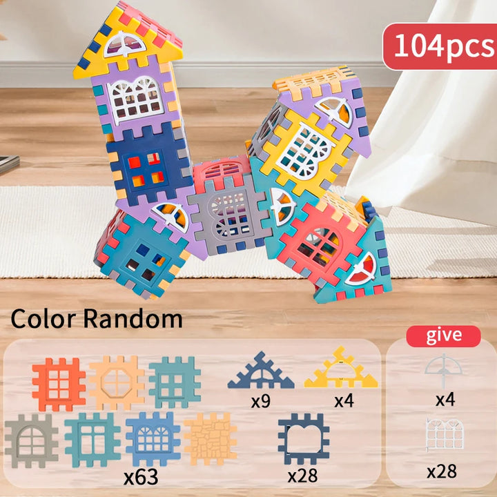 104pcs House Building Blocks