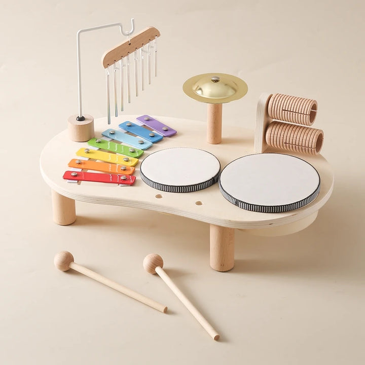 Montessori Wooden Aeolian Bells Percussion Station